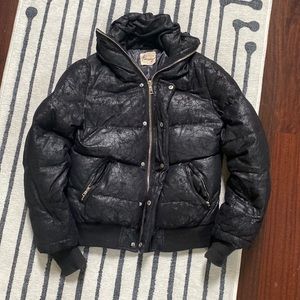 Black bomber jacket size XS but fits like a small. Such a warm jacket!